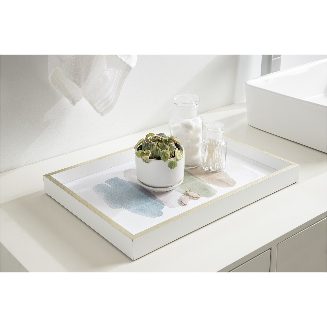 Amanti Art Decorative Wood Tray 13"x19" featuring 'Natural Swatches' by Wild Apple Portfolio by Wild Apple Portfolio Framed Art Print